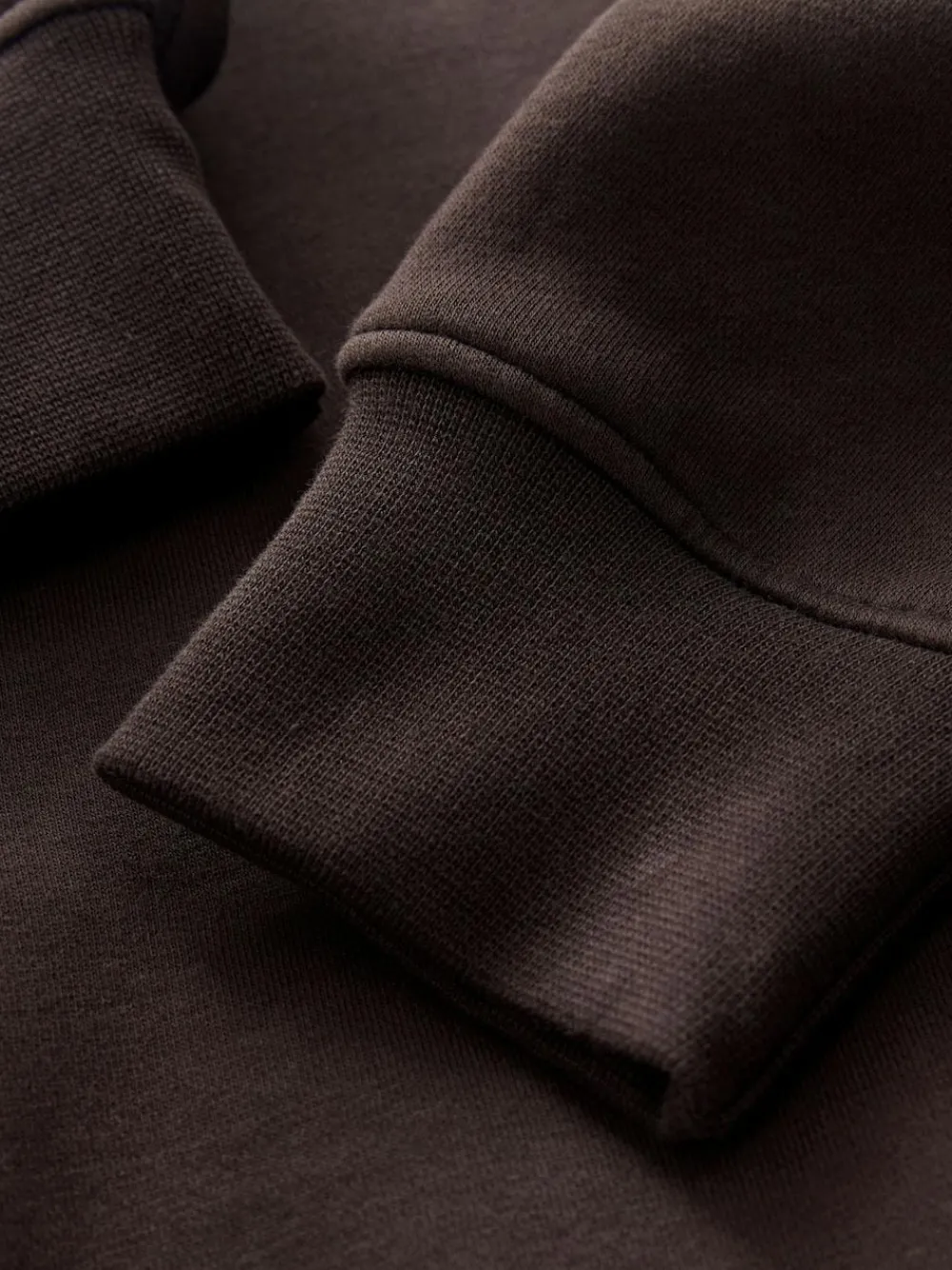 Outlet Next Chocolate Brown Quarter Zip Cotton Rich Jersey Sweatshirt