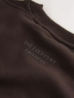 Next Chocolate Brown Relaxed Fit Essentials Longline Sweatshirt with Pockets^Women Nightwear|Hoodies & Sweatshirts