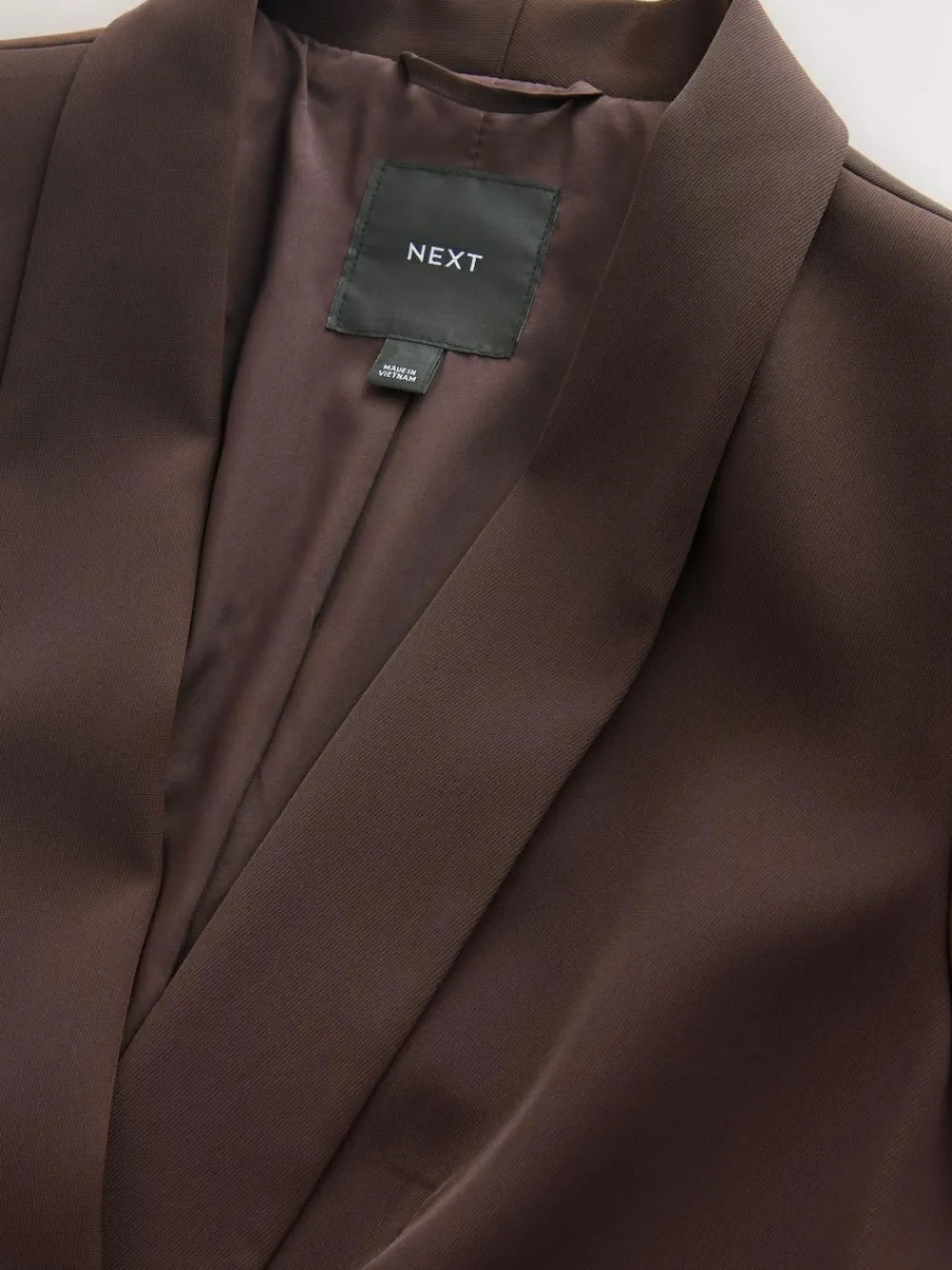 Next Chocolate Brown Relaxed Ruched Sleeve Blazer