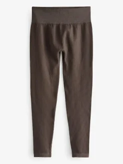 Next Chocolate Brown Ribbed Seamless High Waist Leggings^Women Leggings & Sweatpants