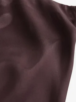 Online Next Chocolate Brown Satin Midi Skirt