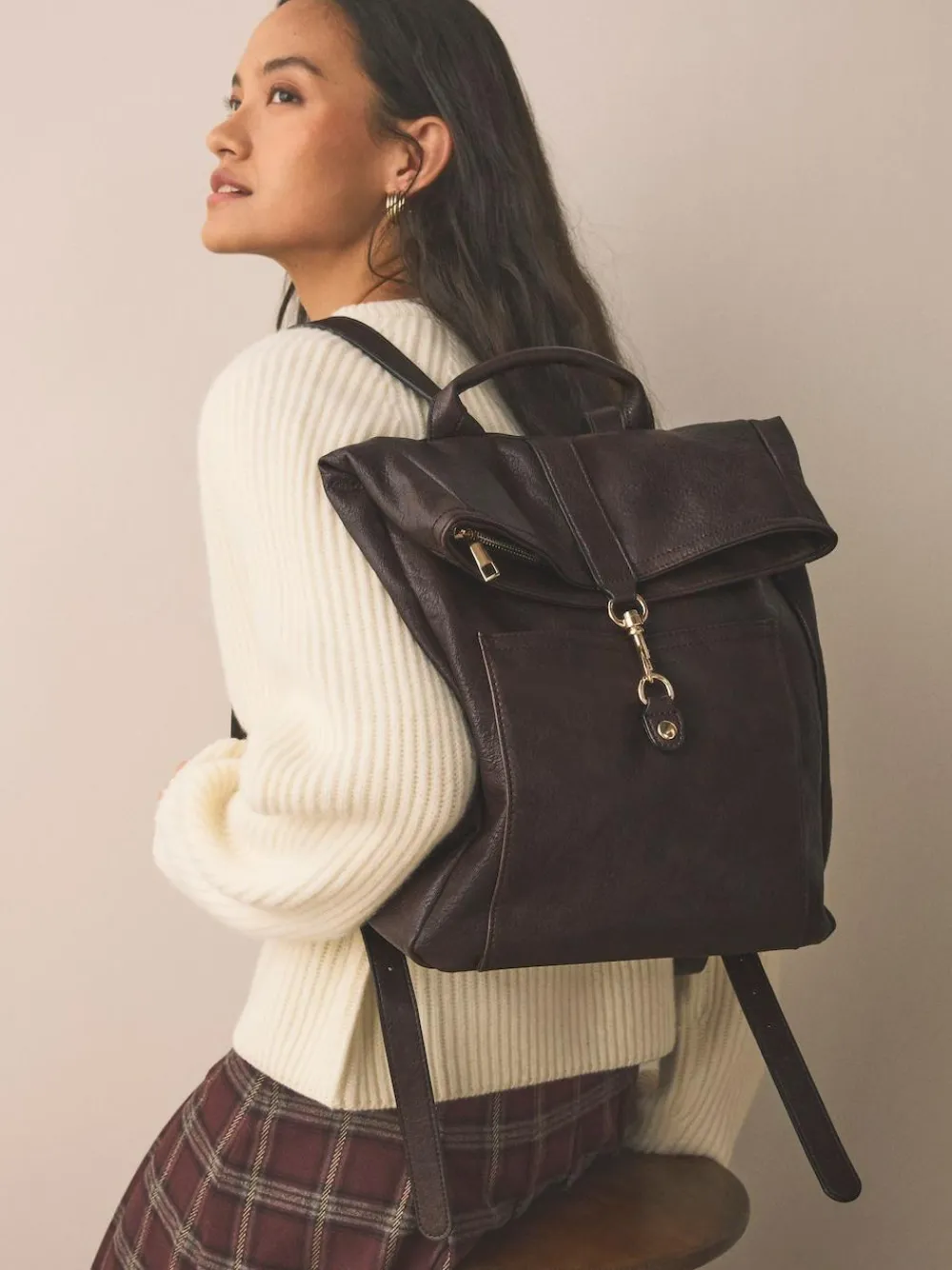 Hot Next Slouchy Backpack Chocolate Brown