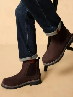 Next Standard Fit (F) Leather Warm Lined Chelsea Boots^BOY Boots|Boots