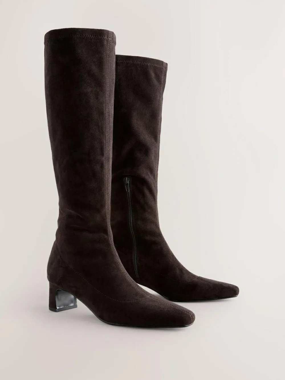 Hot Next Standard/Wide Fit Forever Comfort® Chisel Toe Knee Sock Boots Chocolate Brown