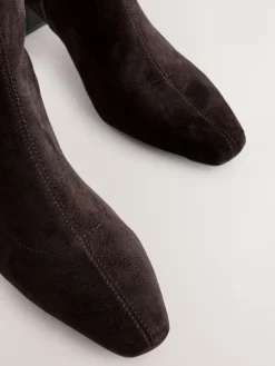 Hot Next Standard/Wide Fit Forever Comfort® Chisel Toe Knee Sock Boots Chocolate Brown