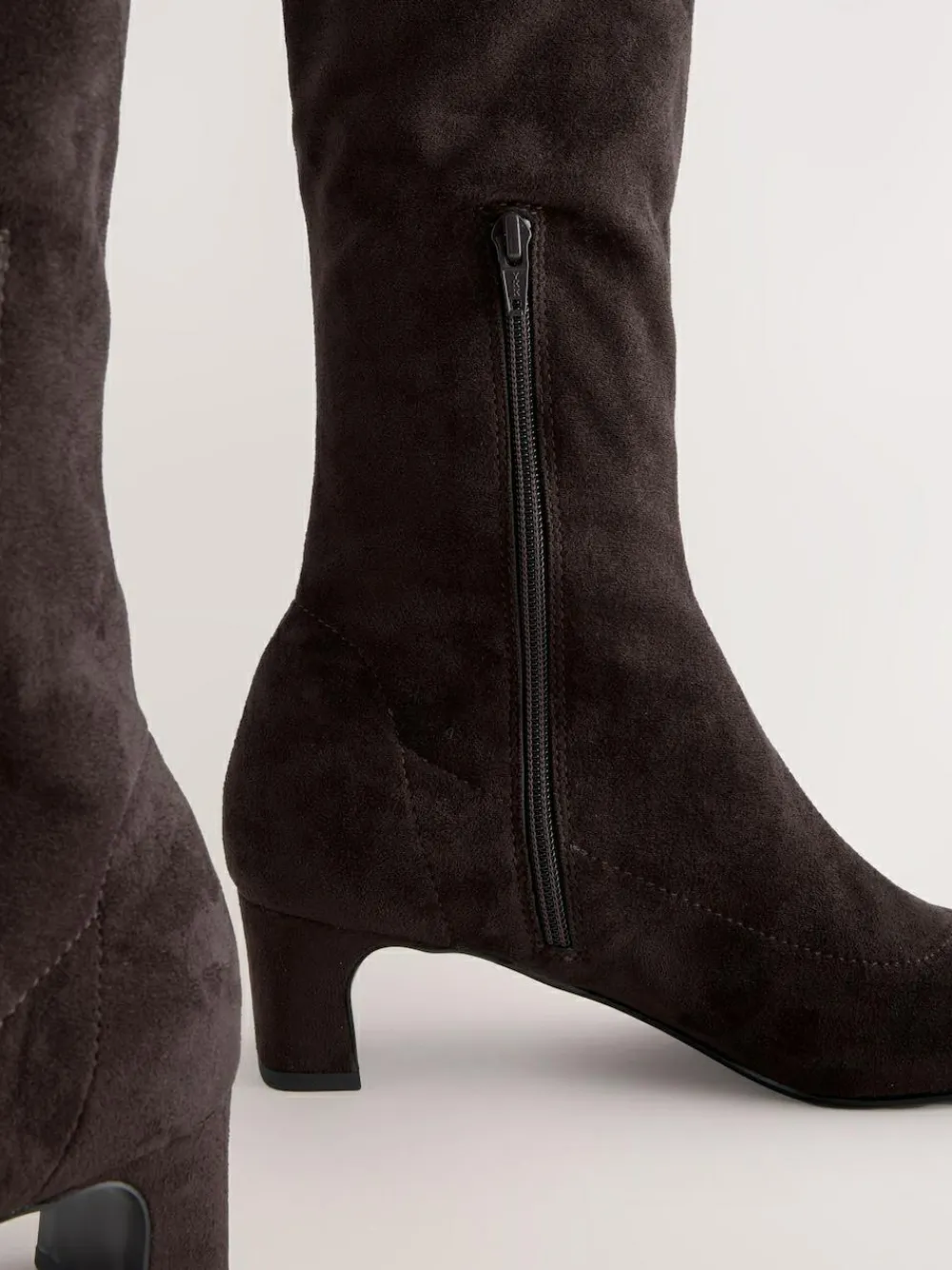 Hot Next Standard/Wide Fit Forever Comfort® Chisel Toe Knee Sock Boots Chocolate Brown