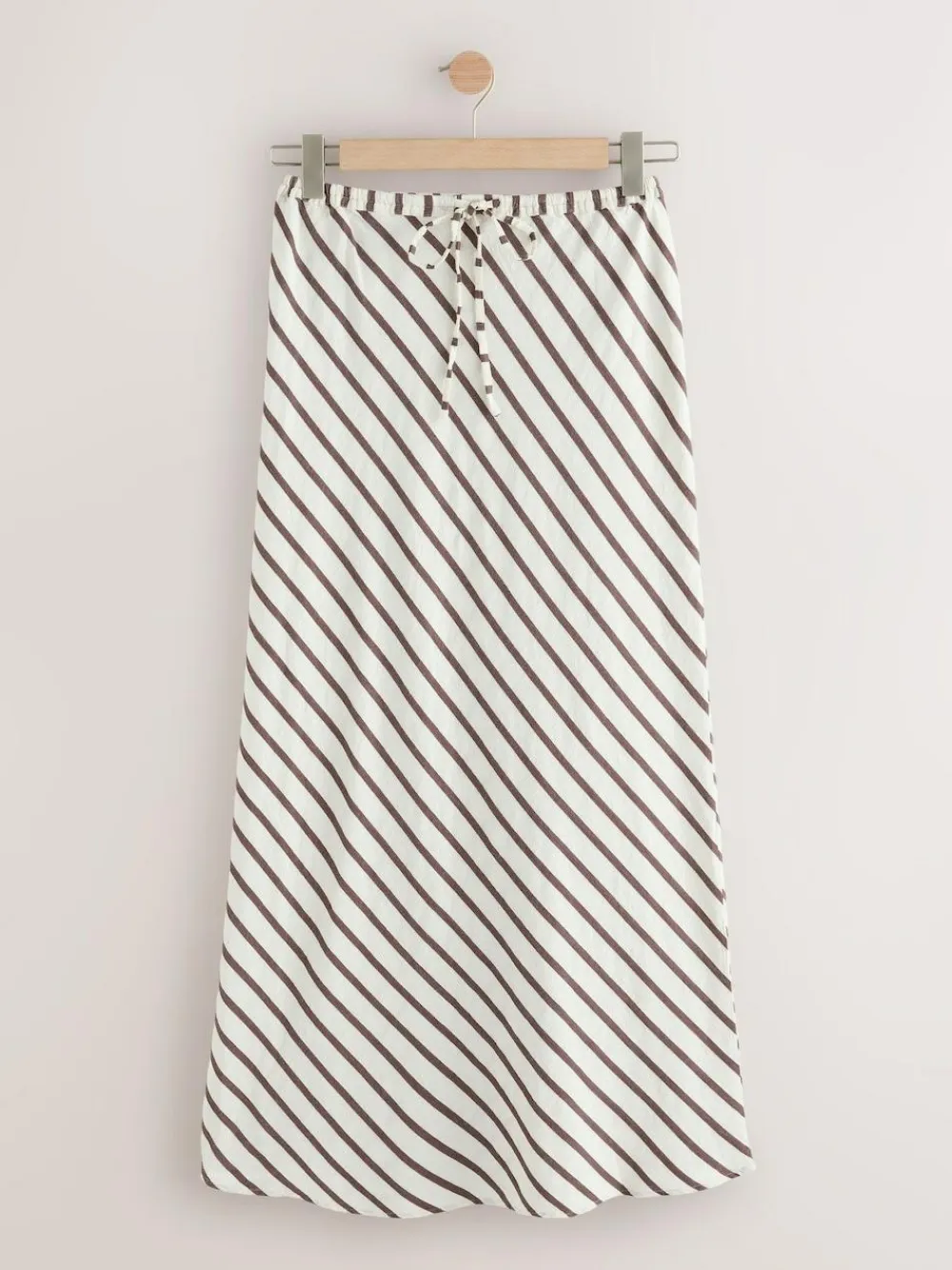 Next Chocolate Brown Summer Column Skirt With Linen^Women Skirts