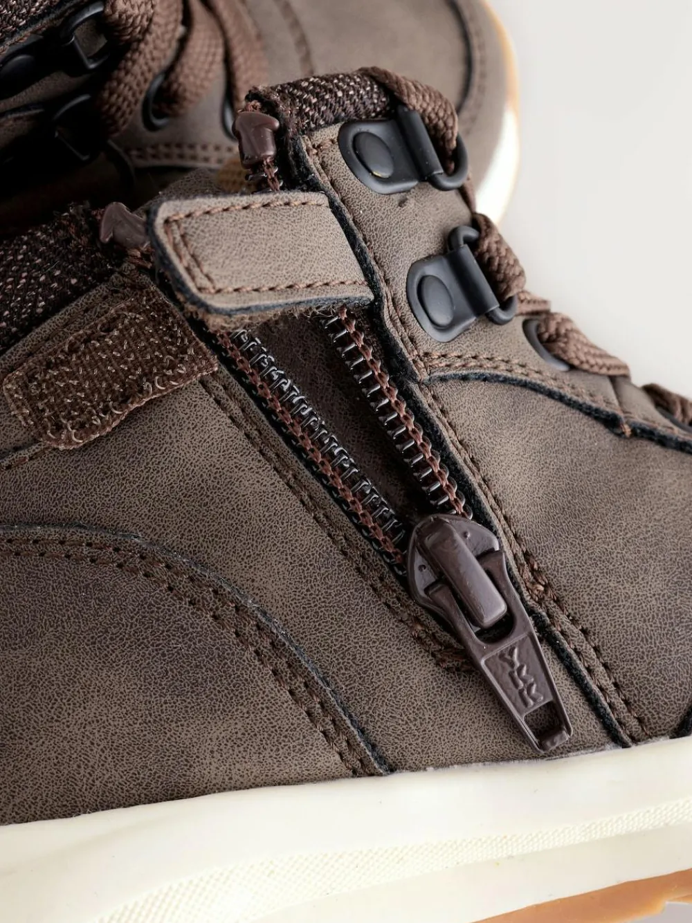 Online Next Warm Lined Walking Boots Chocolate Brown