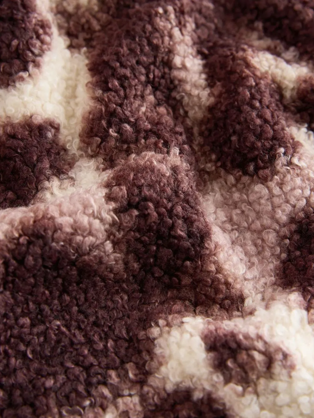 Next Chocolate Brown/Pink Leopard Soft Touch Cosy Teddy Borg Quarter Zip Fleece^Women Loungewear|Hoodies & Sweatshirts