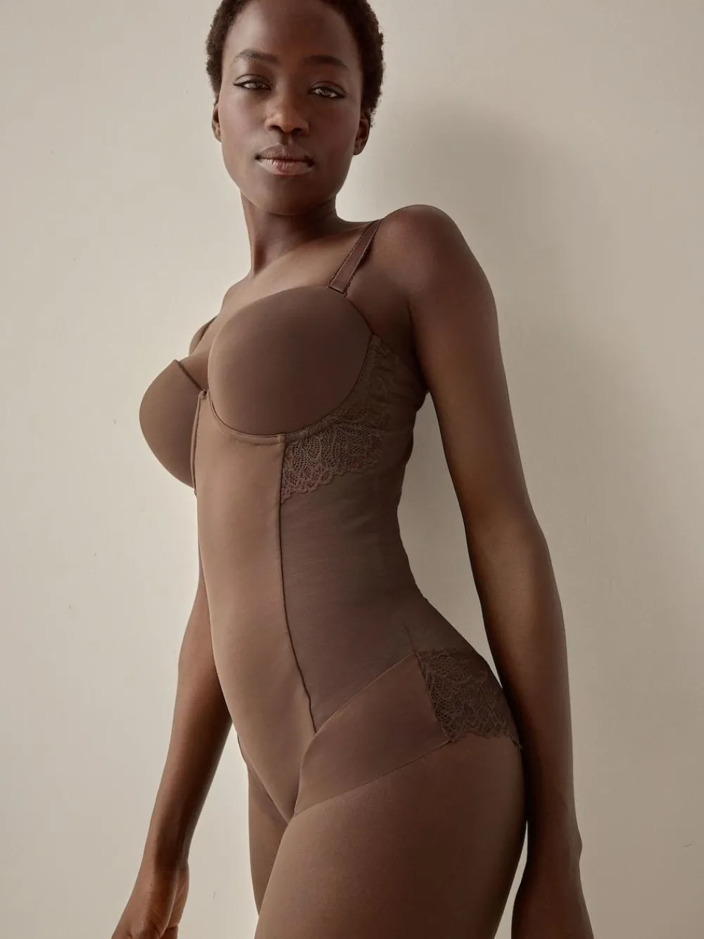 Next DD+ Firm Tummy Control Lightly Padded Lace Body^Women Shapewear