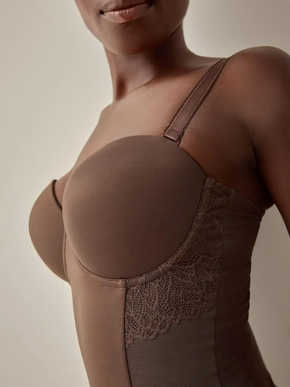 Next DD+ Firm Tummy Control Lightly Padded Lace Body^Women Shapewear