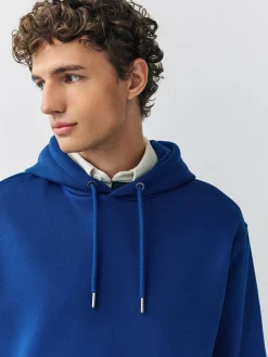 Next Cobalt Blue Regular Fit Heavyweight Cotton Rich Jersey Hoodie^ Sweatshirts & Hoodies|Sweatshirts & Hoodies
