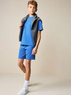 Best Next Relaxed Fit Heavyweight T-Shirt and Shorts Set (3-16yrs) Cobalt Blue