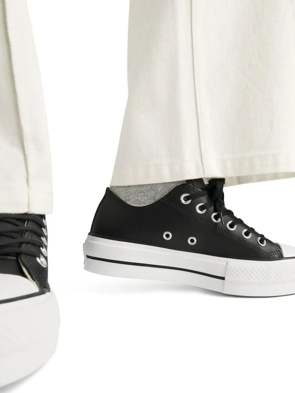 Online Converse Platform Lift Chuck Ox Leather Trainers Black