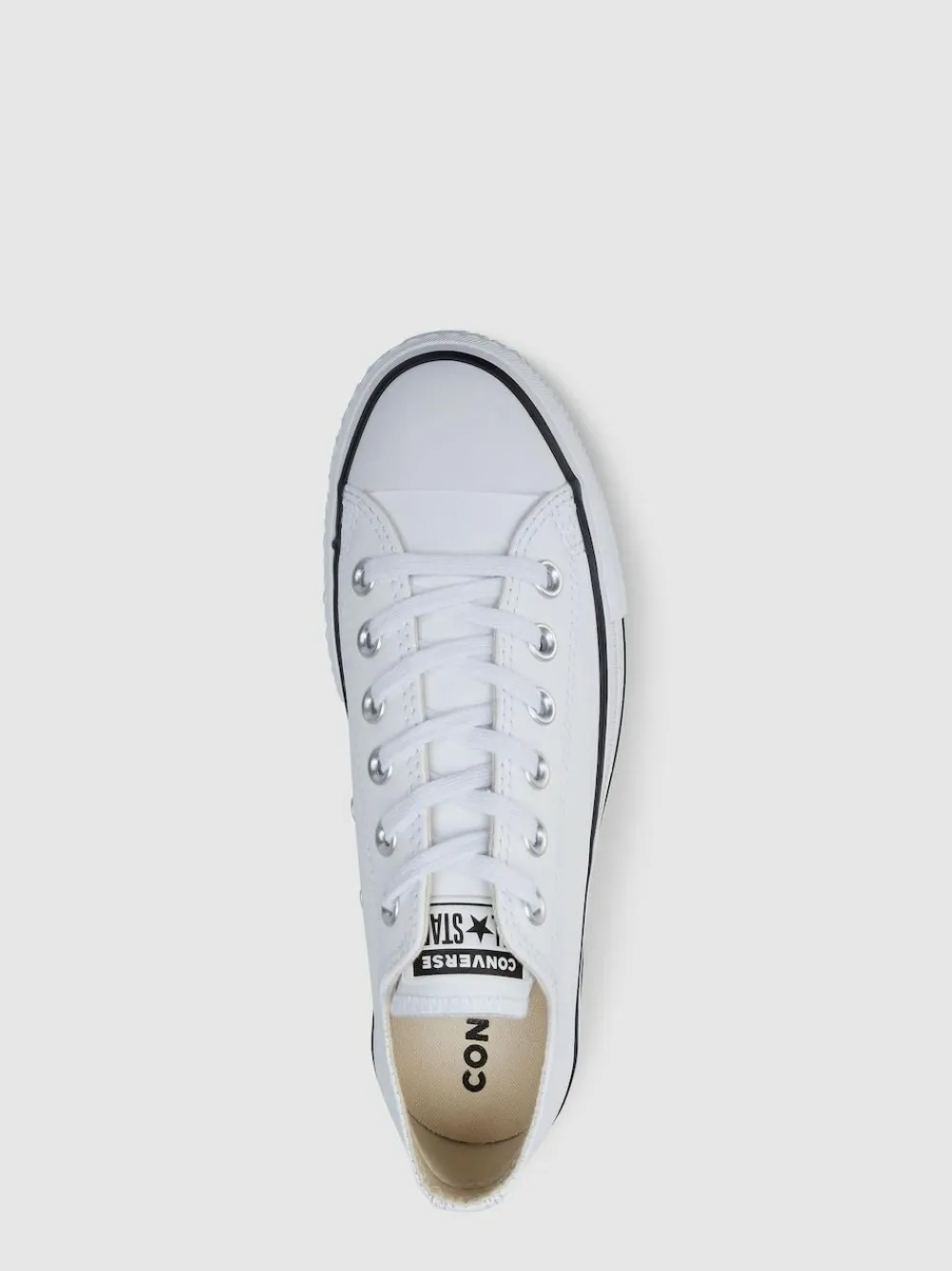 Outlet Converse Platform Lift Chuck Ox Leather Trainers White
