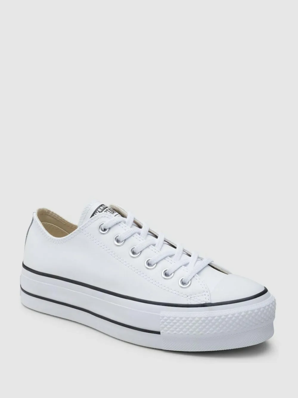 Outlet Converse Platform Lift Chuck Ox Leather Trainers White
