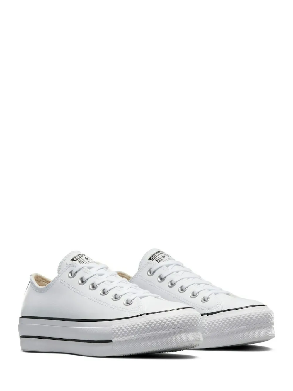 Outlet Converse Platform Lift Chuck Ox Leather Trainers White