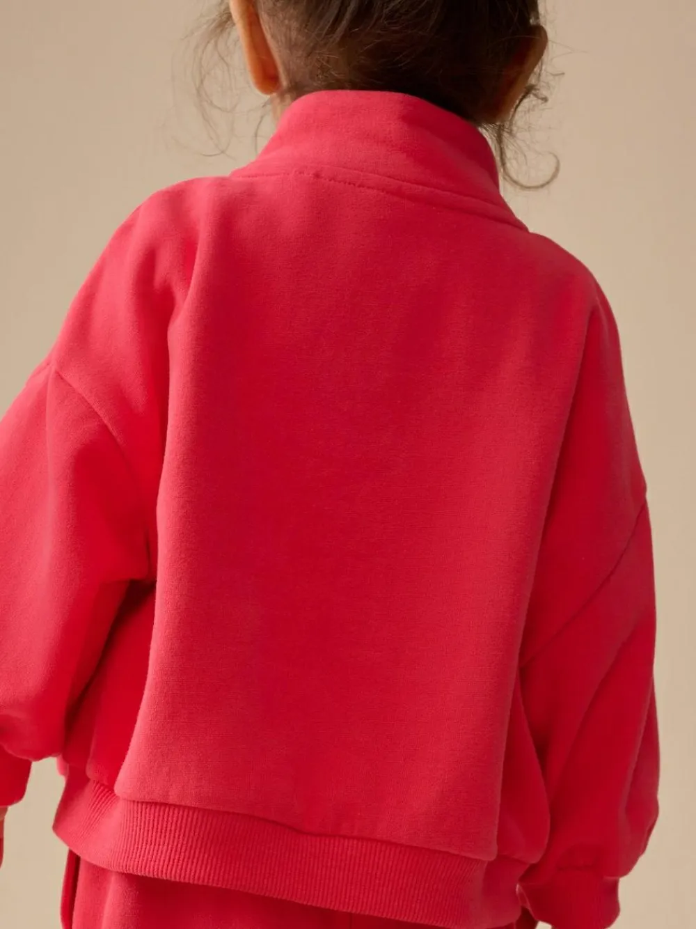 Outlet Next Coral PInk Quarter Zip Sweatshirt (3mths-7yrs)
