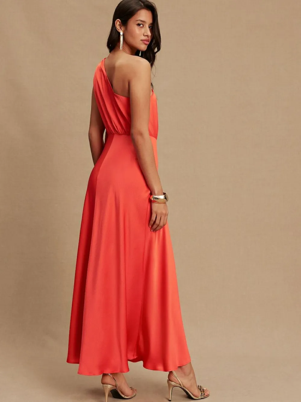 Next Textured Satin Scarf Neck Midi Dress^Women Occasionwear|Occasion Dresses