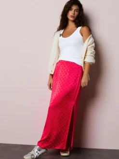 Next Jacquard Polka Dot Satin Skirt^Women Skirts