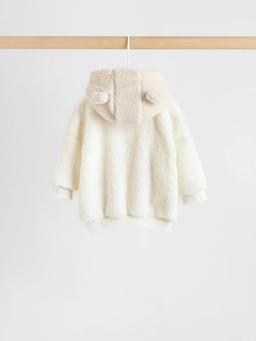 Discount Next Cream Borg Hooded Sweat and Jogger Baby Set (0mths-2yrs)