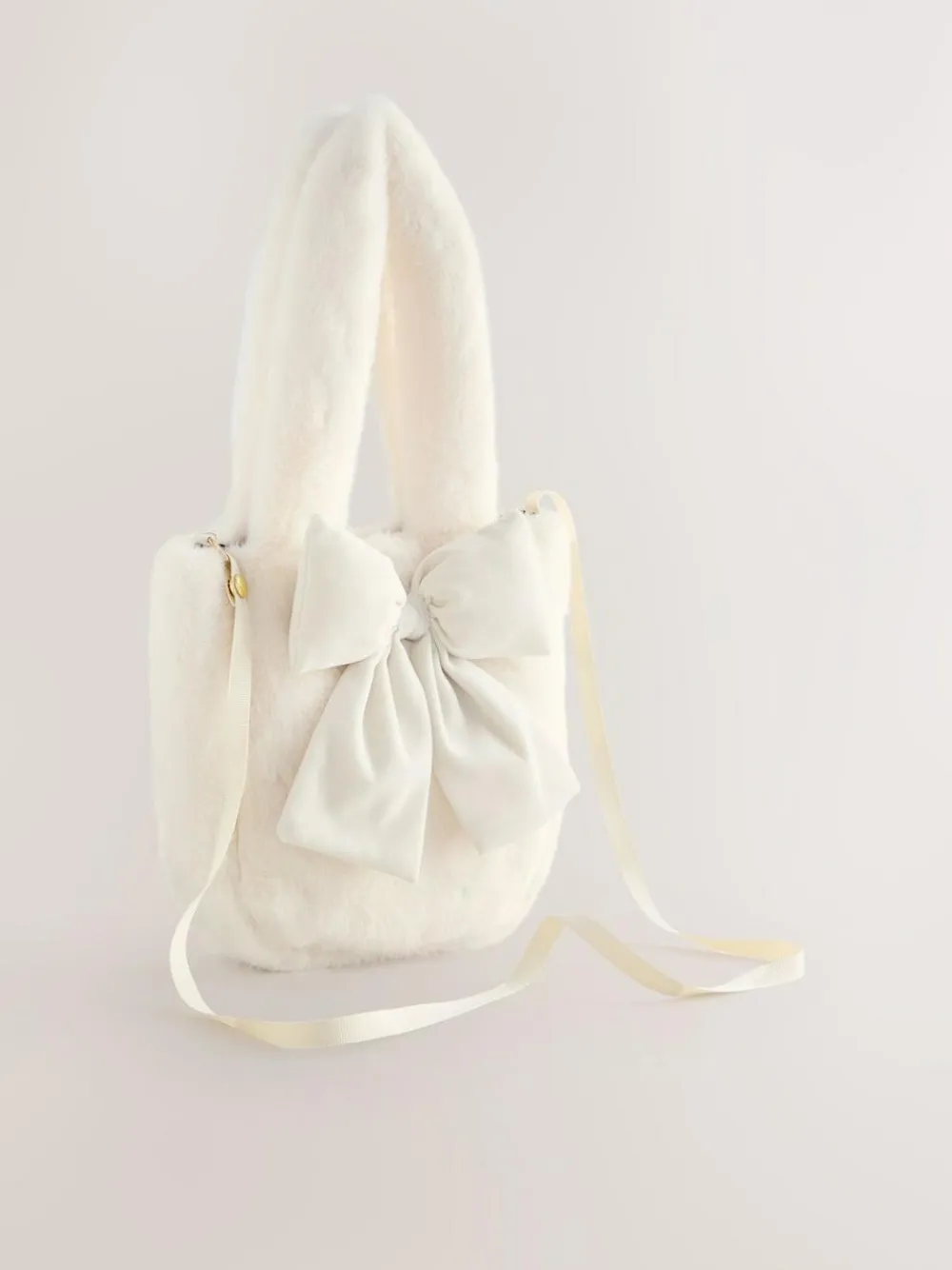 Next Cream Cream Fur Bucket Bag^ Bags