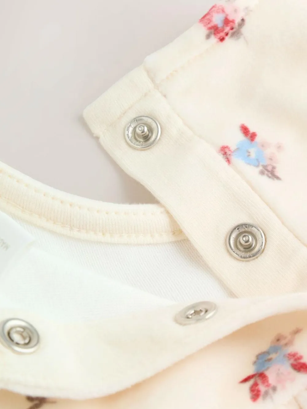 Next Baby Long Sleeve Velour Dress and Tights Set 2 Piece (0mths-2yrs) Cream Ditsy