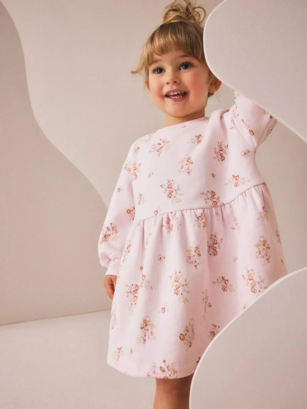 Best Next Cream Floral Sweat Dress (3mths-7yrs)