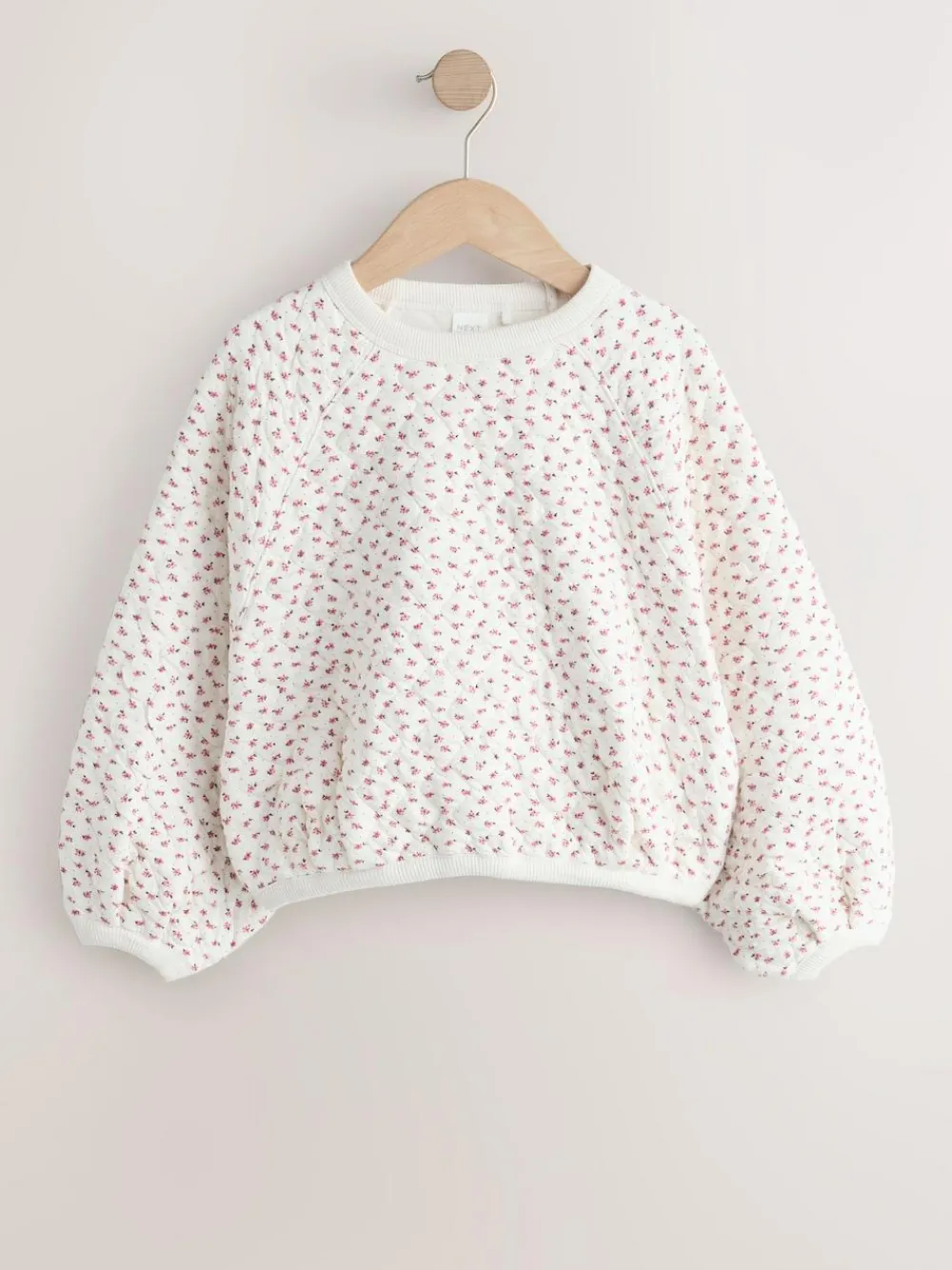 Next Quilted Sweatshirt (3-16yrs) Cream Flower Ditsy