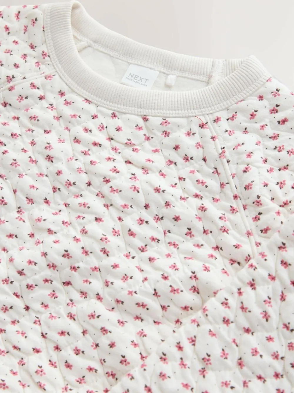 Next Quilted Sweatshirt (3-16yrs) Cream Flower Ditsy