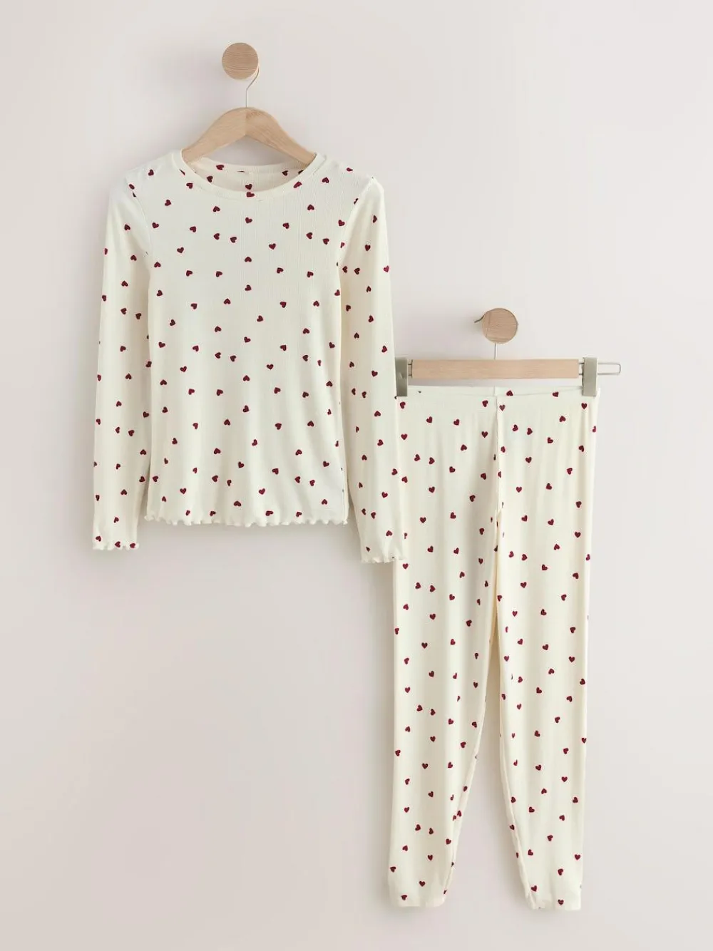Best Next Thermal Base Layer Long Sleeved Top and Legging Set Cream Heart