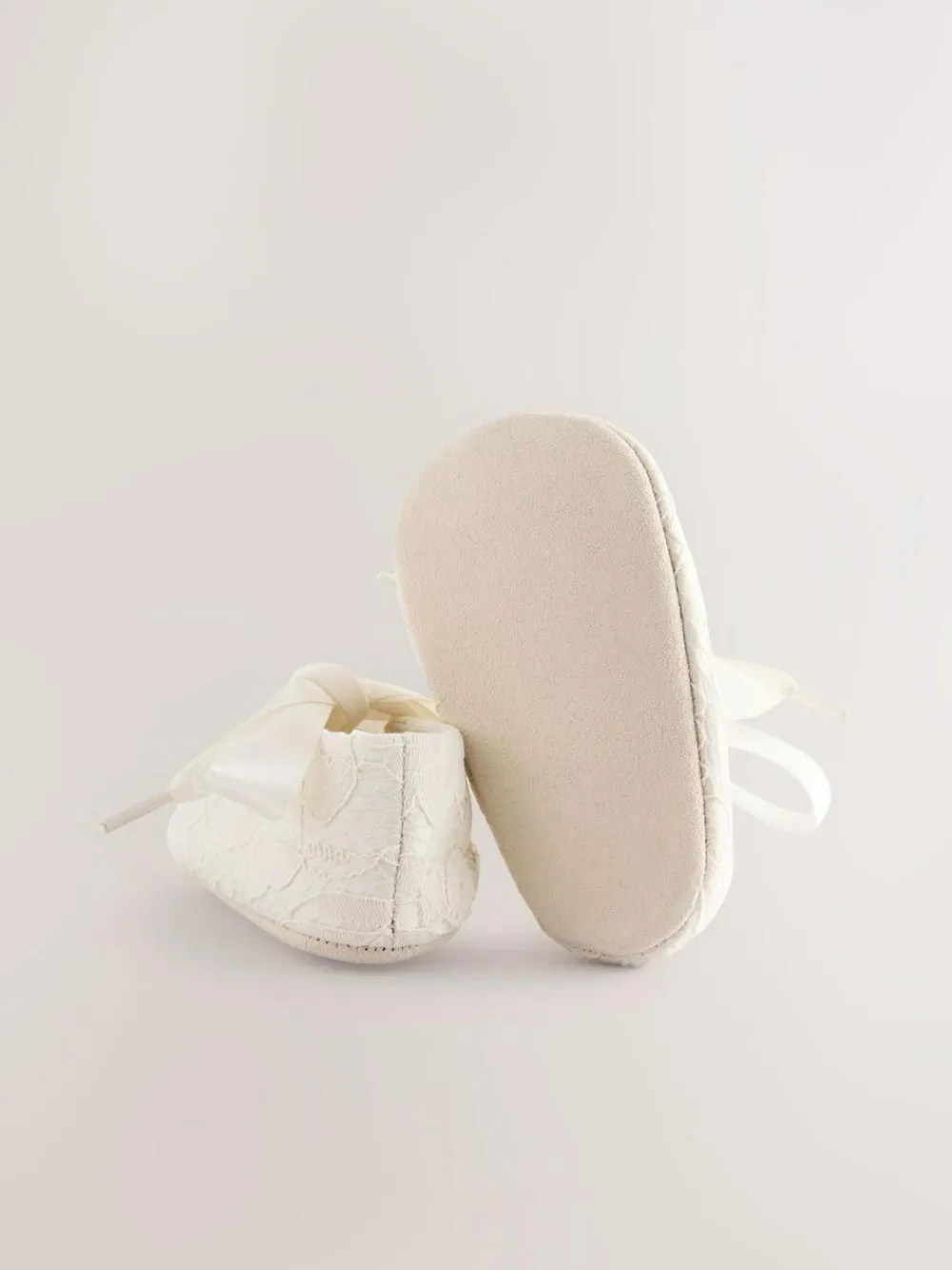 Next Cream Lace Baby Tie Front Occasion Shoes (0-24mths)^ Shoes|Boots