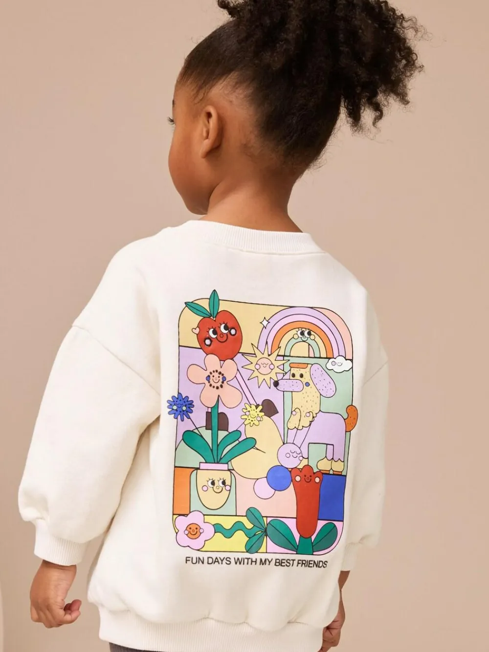 Next Cream Rainbow Graphic Print Sweatshirt & Leggings Set (3mths-7yrs)^ Sweatshirts & Hoodies|Sets & Co-Ords