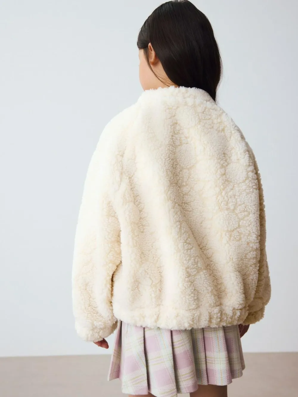 Next Cream Sunflower Borg Jacket (3-16yrs)^ Jackets & Coats|Snowsuits & Coats