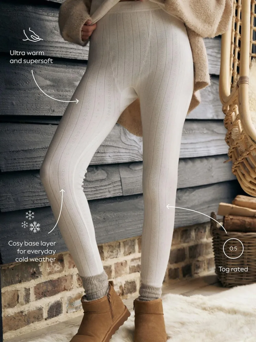 Next Thermal Maximum Warmth Cosy Pointelle Leggings^Women All Night & Lounge|All Lingerie