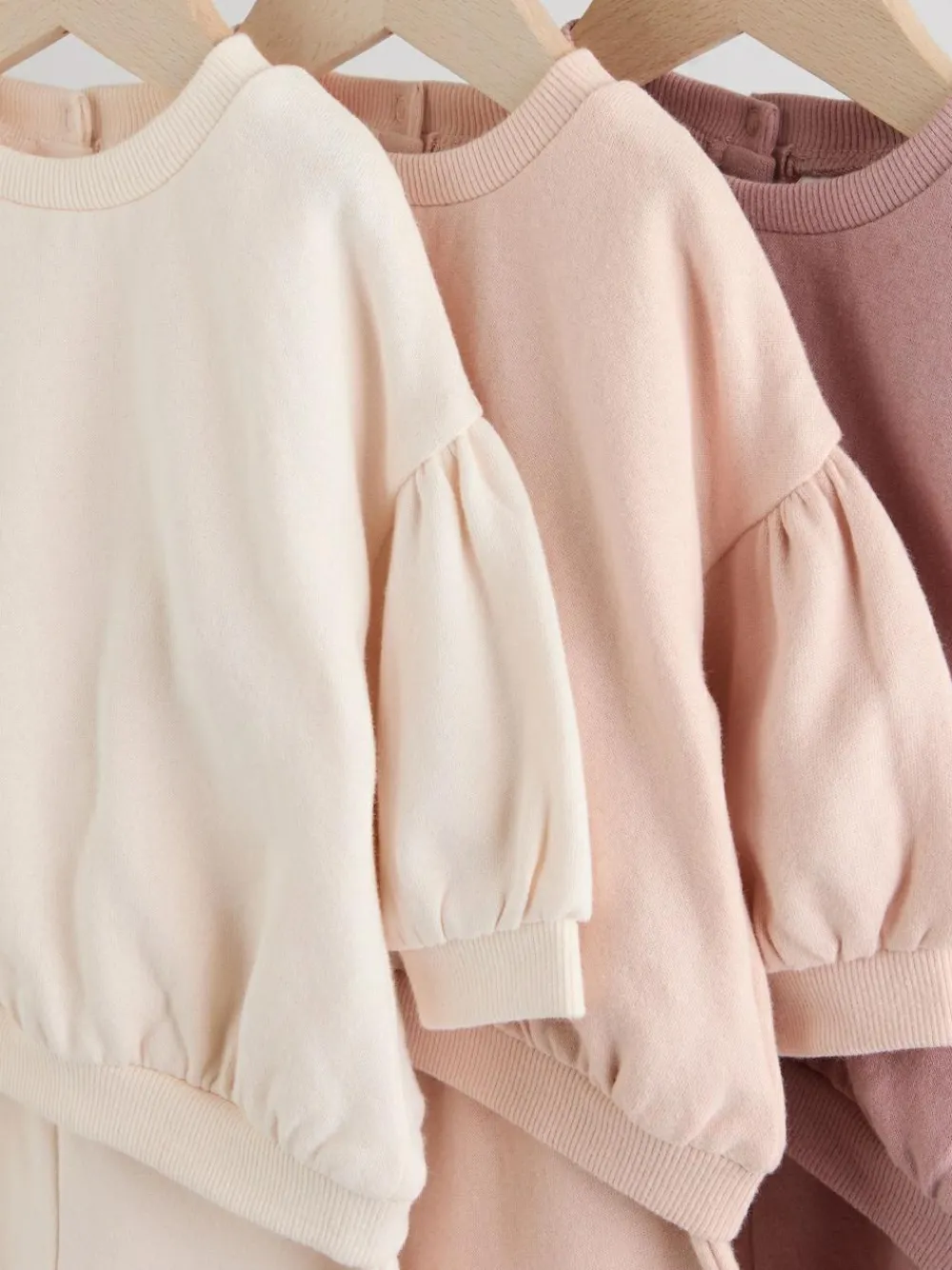 Next Baby Sweatshirt & Joggers 6 Piece Set (0mths-2yrs) Cream/Pink
