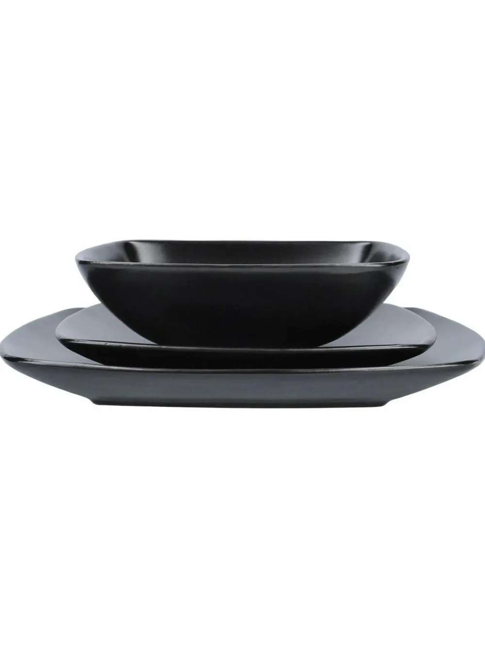New Creative Tops 12 Piece Black Square Dinner Set