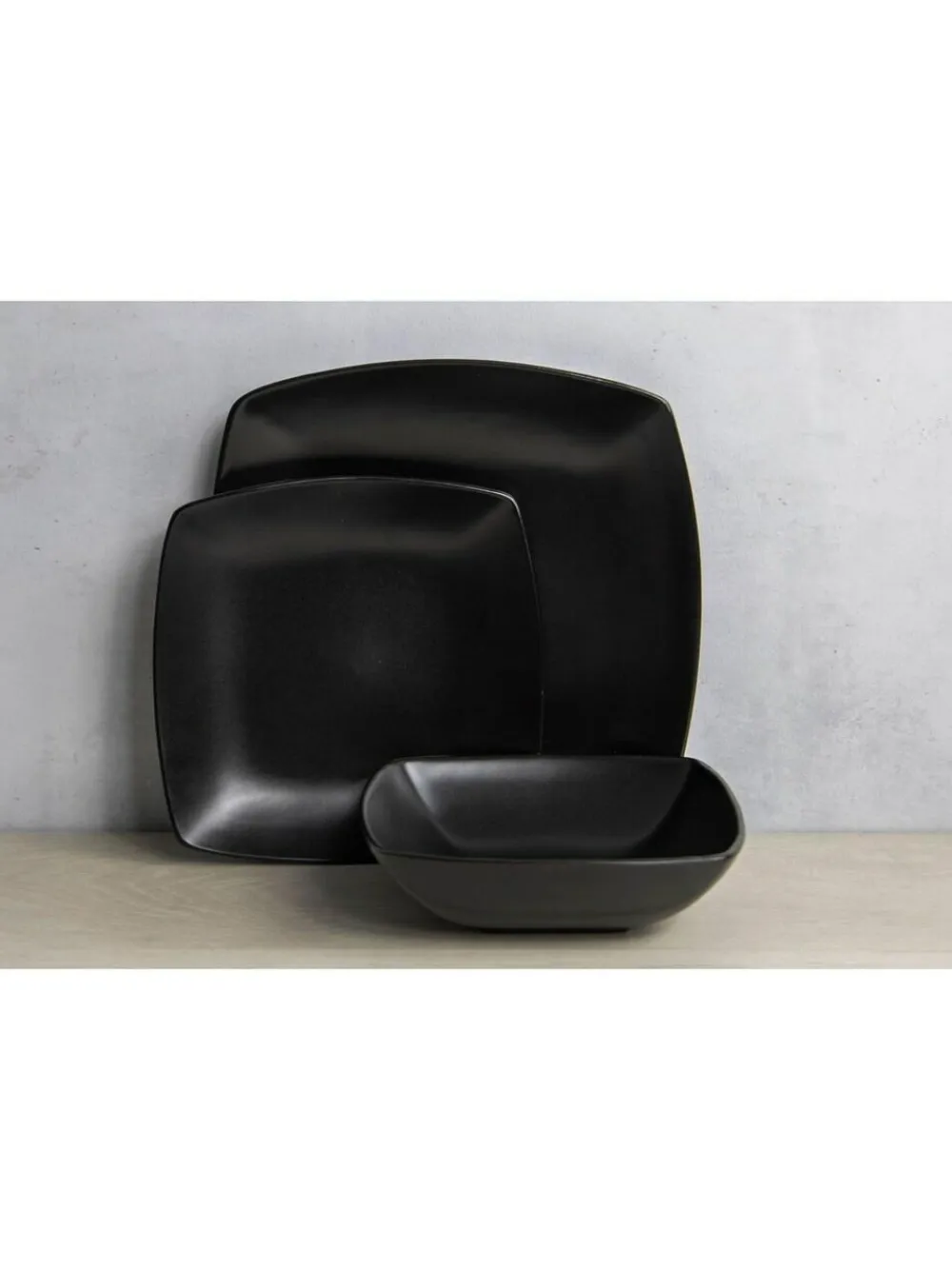 New Creative Tops 12 Piece Black Square Dinner Set