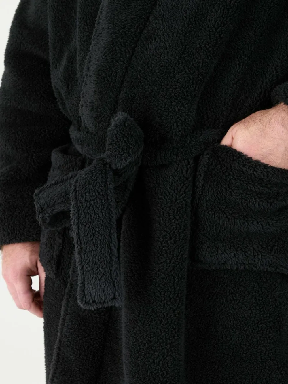 Hot D555 Newquay 1 Supersoft Dressing Gown With Hood Black