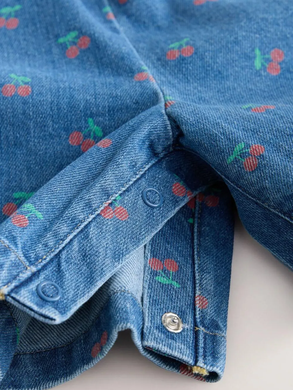 Next Dark Blue Cherry Printed Denim Playsuit and T-Shirt (3mths-7yrs)^ Jumpsuits & Playsuits