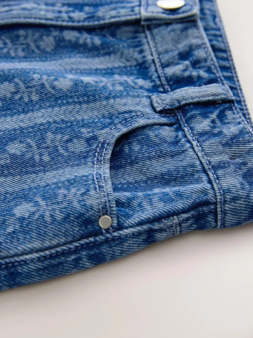 Discount Next Dark Blue Floral Denim Shorts (3-16yrs)