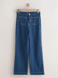 Next N Premium High Rise Patch Pocket Comfort Stretch Wide Leg Jeans^Women Jeans|Jeans