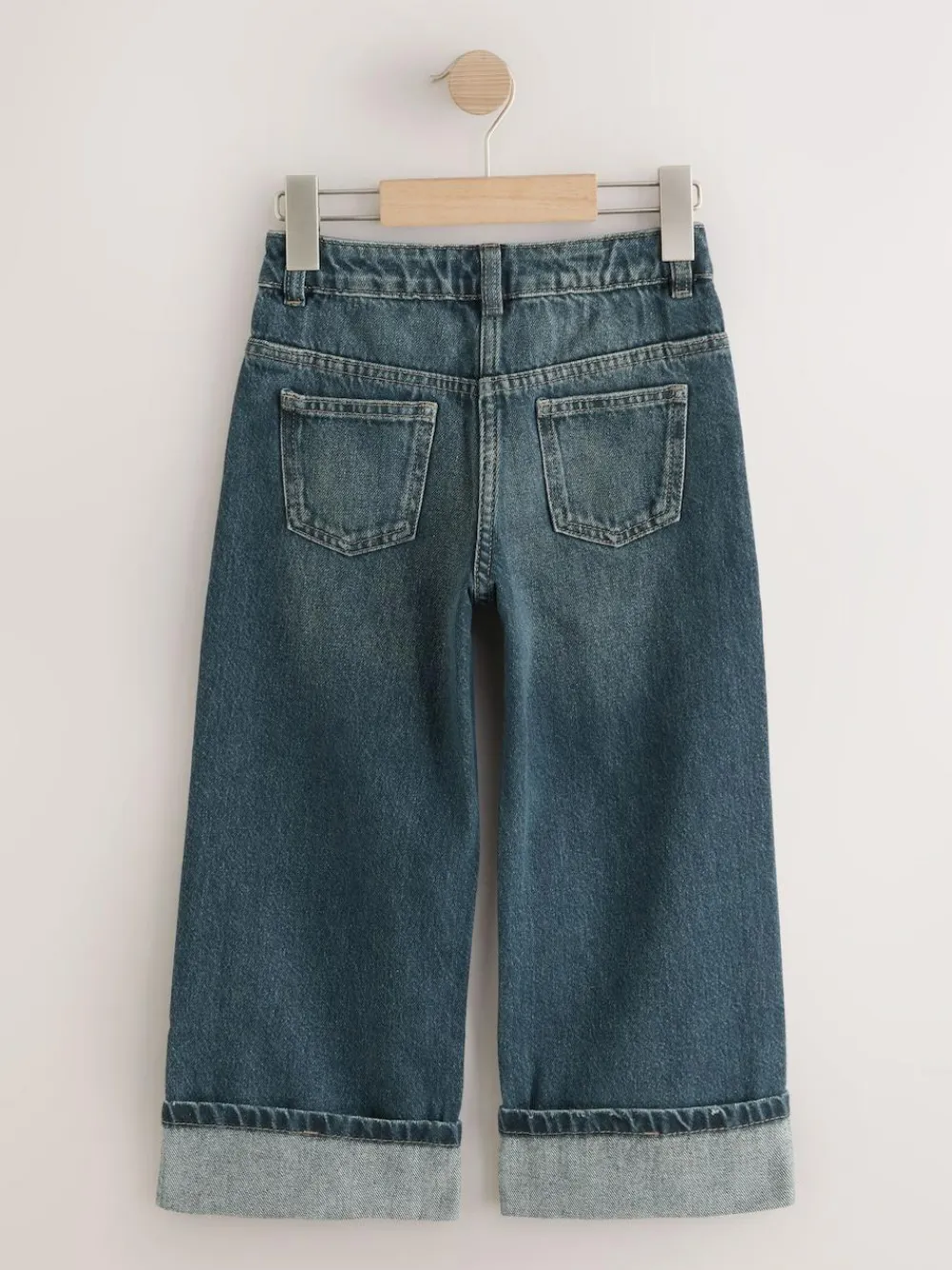 Next Dark Blue Turn Up Wide Leg Jeans (3-16yrs)^ Jeans