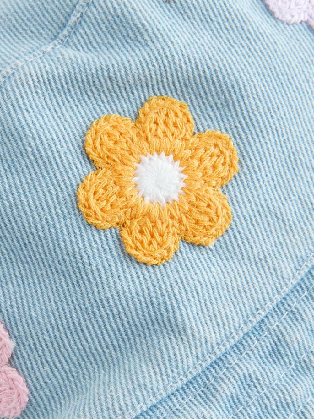 Next Denim Crochet Flower Bucket Hat (3mths-10yrs)^ Hats|Hats, Gloves & Scarves