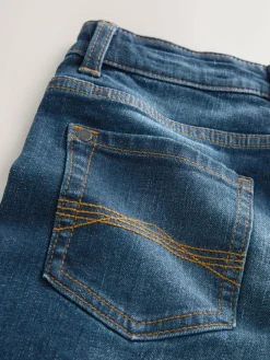 Sale Next Regular Fit Stretch Jeans 2 Pack (3-17yrs) Denim Dark Blue/Bleach