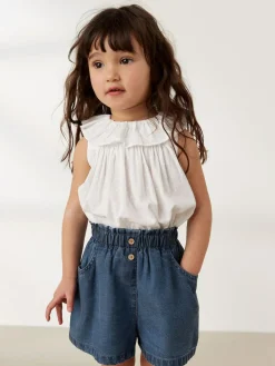 Outlet Next Button Shorts (3mths-7yrs) Denim Dark Wash