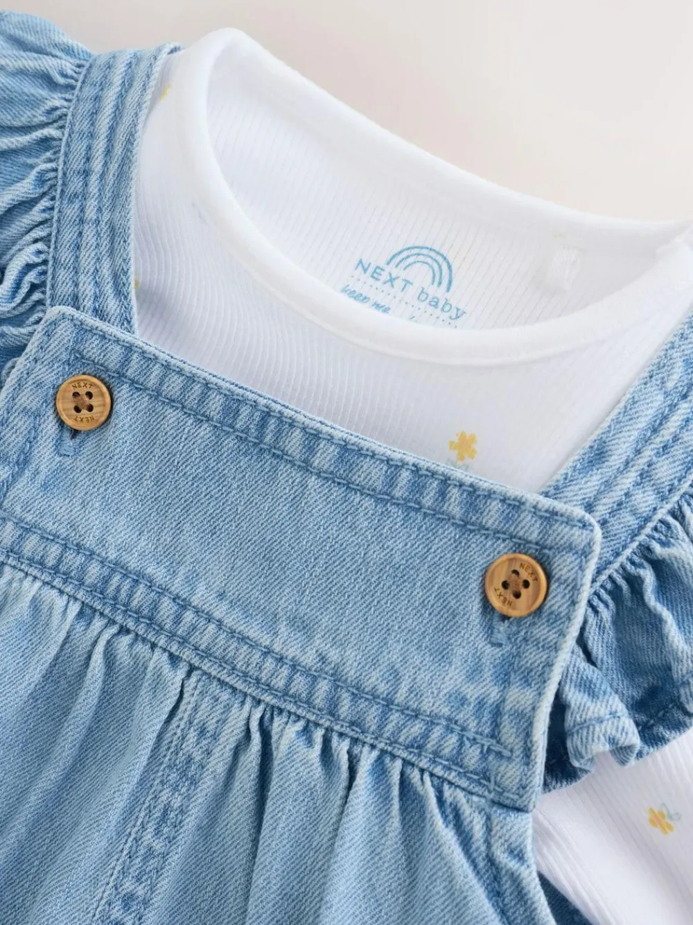 Next Dungarees and Long Sleeve Bodysuit Set 2 Piece (0mths-3yrs)^ Baby Girls|Baby Girls