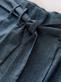 Clearance Next Denim Look Superwide Belted Trousers