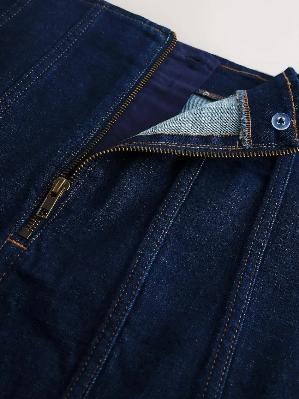 Next Denim Rinse Full Seamed Midi Skirt^Women Skirts