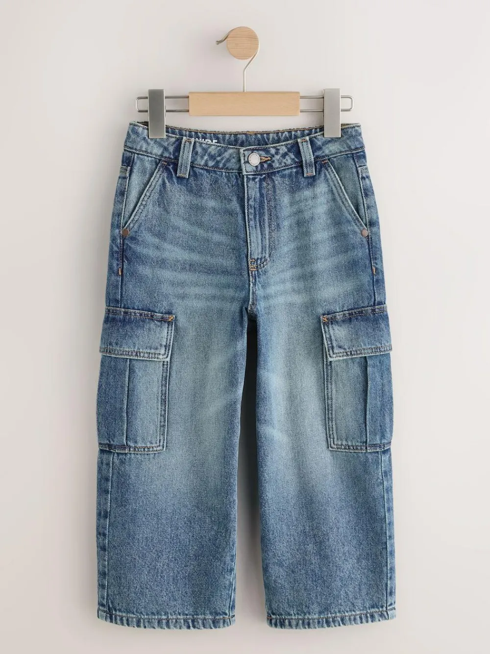 Next Denim Tint Superwide Denim Cargo Jeans (3-16yrs)^BOY Jeans & Joggers|Jeans